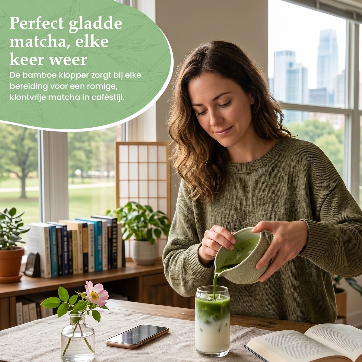 Twenty4seven® Matcha Set Compleet - 7-Delige Starterkit - Bamboe Whisk, Klopper & Kom - Accessoires voor Japanse Thee - Cadeauset - afbeelding 2