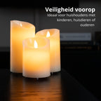 FlinQ Oplaadbare LED Kaarsen met Bewegende Vlam - 3 stuks - afbeelding 4