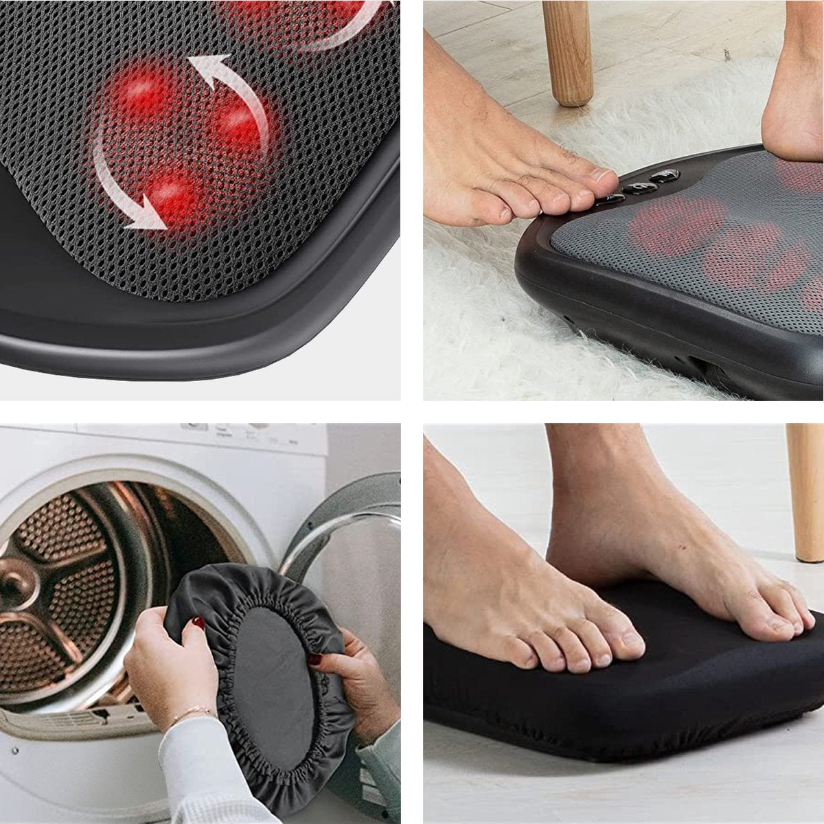 Auronic Voetmassage Apparaat - 18 Shiatsu Massagekoppen - Warmtefunctie - 3 Standen - Massage voor Voeten - Wasbaar - Zwart - afbeelding 3
