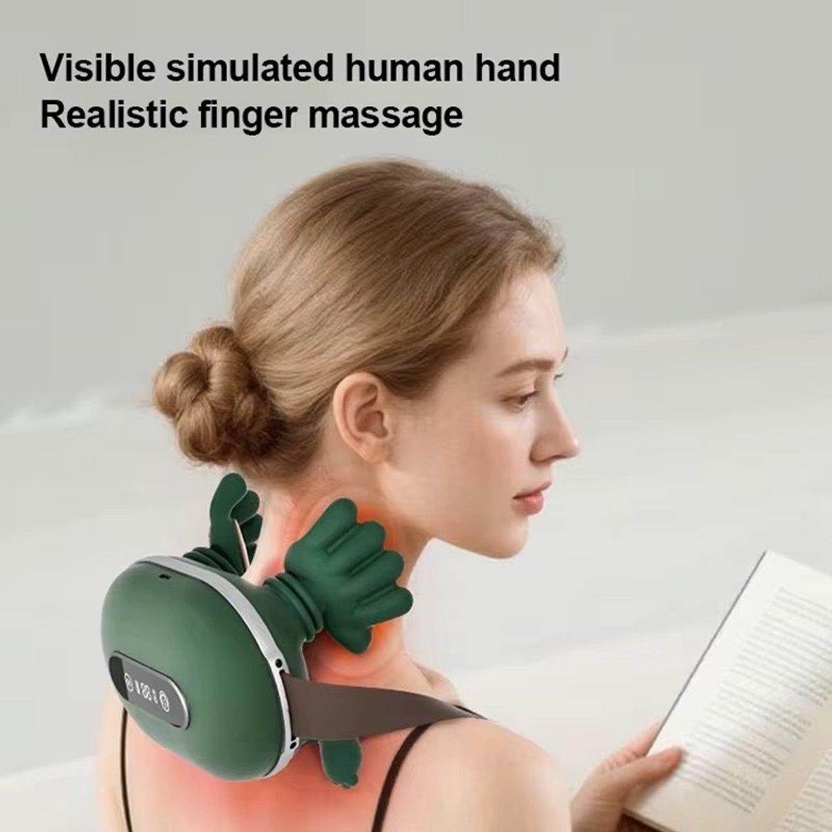 Nekmassage Apparaat - Verwarmde Massagehand - LED-Display - Arm, Rug, Been & Schouder Massager met Infrarood - afbeelding 2