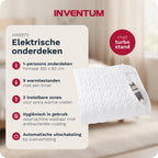 Inventum HN197V elektrische onderdeken 160x80 cm - 1 persoons - Warmtedeken - 9 warmtestanden - Aparte voetzone - Anti-allergie - Antibacterieel - Turbostand - Fleece - Wit - afbeelding 2