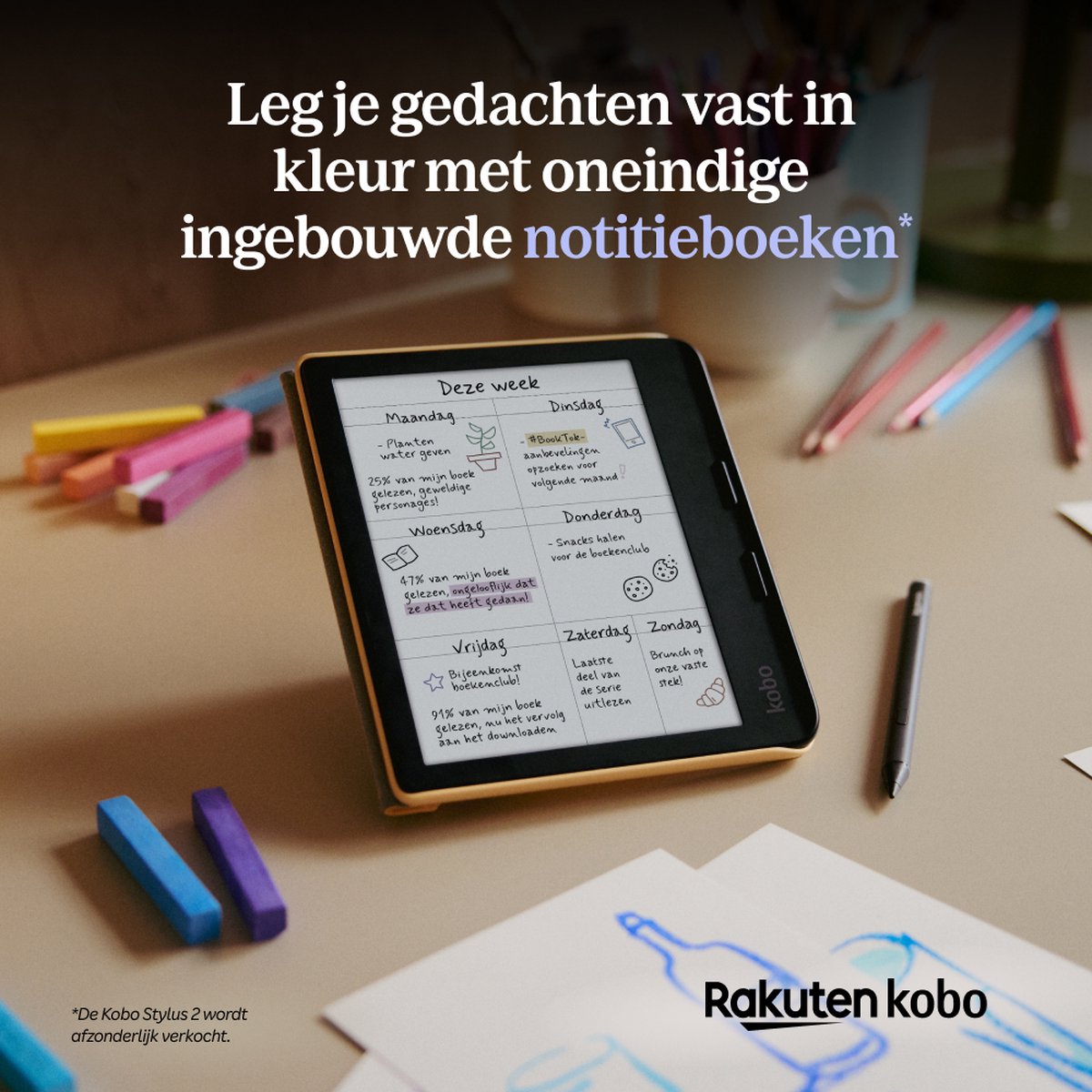 Kobo Libra Colour - E-reader - 7 inch kleurenscherm - 32GB - Luisterboeken - Zwart - afbeelding 2