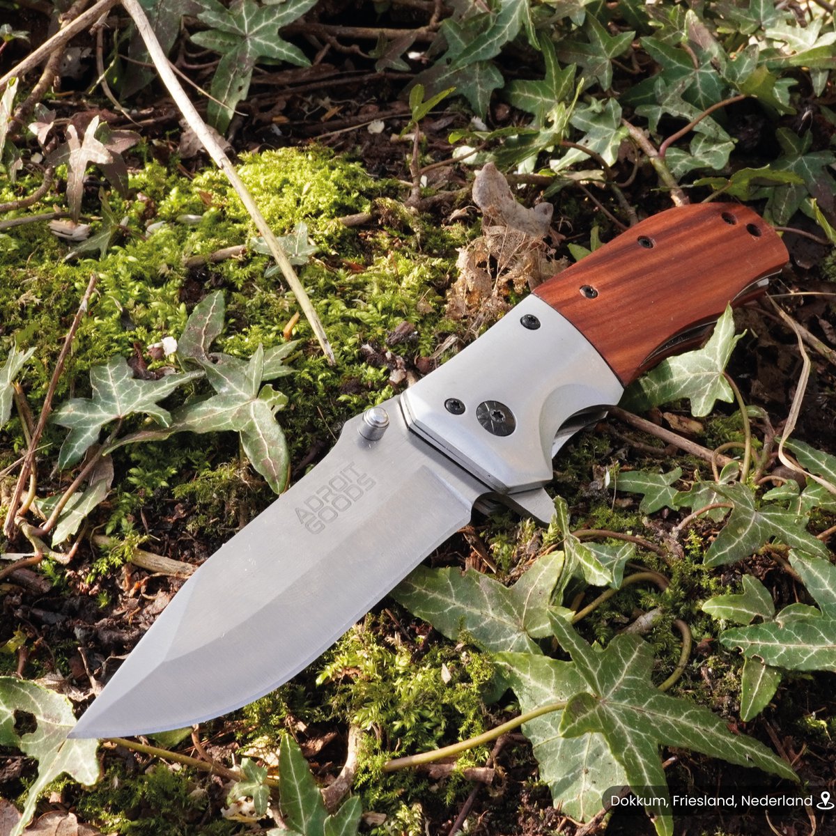 AdroitGoods Survival Zakmes - Nova X48 - Survival mes - Jachtmes - Staal en Eikenhout - Camping - afbeelding 2