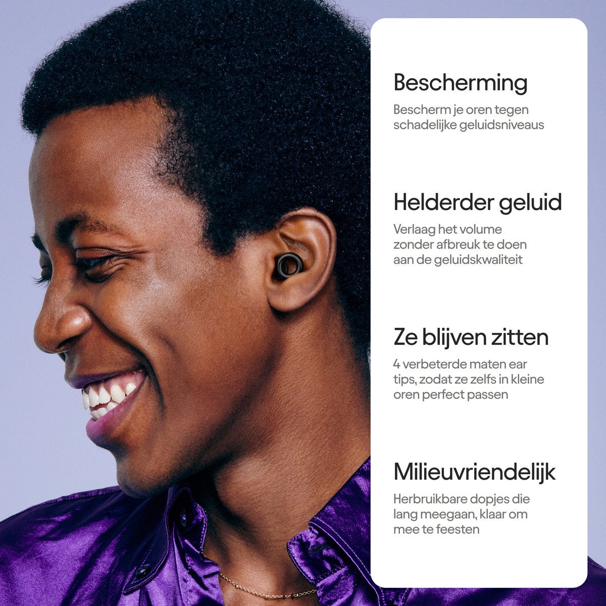 Loop Experience 2 Earplugs - oordopjes festival en feesten oordoppen - 17 dB Hifi gecertificeerde gehoorbescherming oordoppen voor carnaval, concerten, clubs, muzikanten, dj's en het nachtleven - afbeelding 3