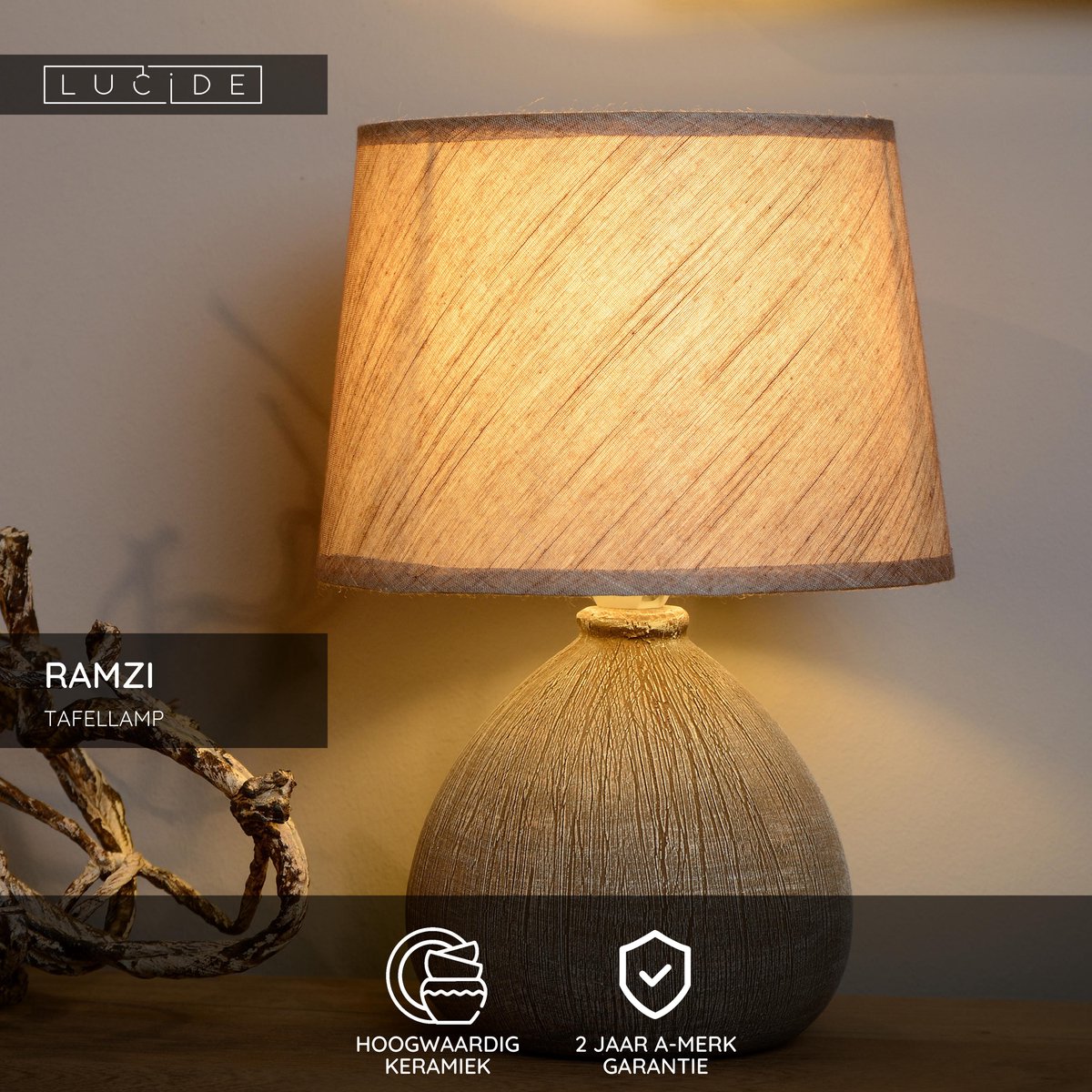 Lucide RAMZI - Ø 18 cm - Bruin - afbeelding 3