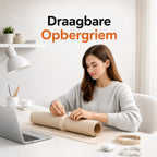 Sounix Dubbelzijdige Bureau Onderlegger - Bureaumat Kunstleer - 90x45 cm - Muismat XXL - Onderleggers - Bureau Organizer - Beige - afbeelding 5