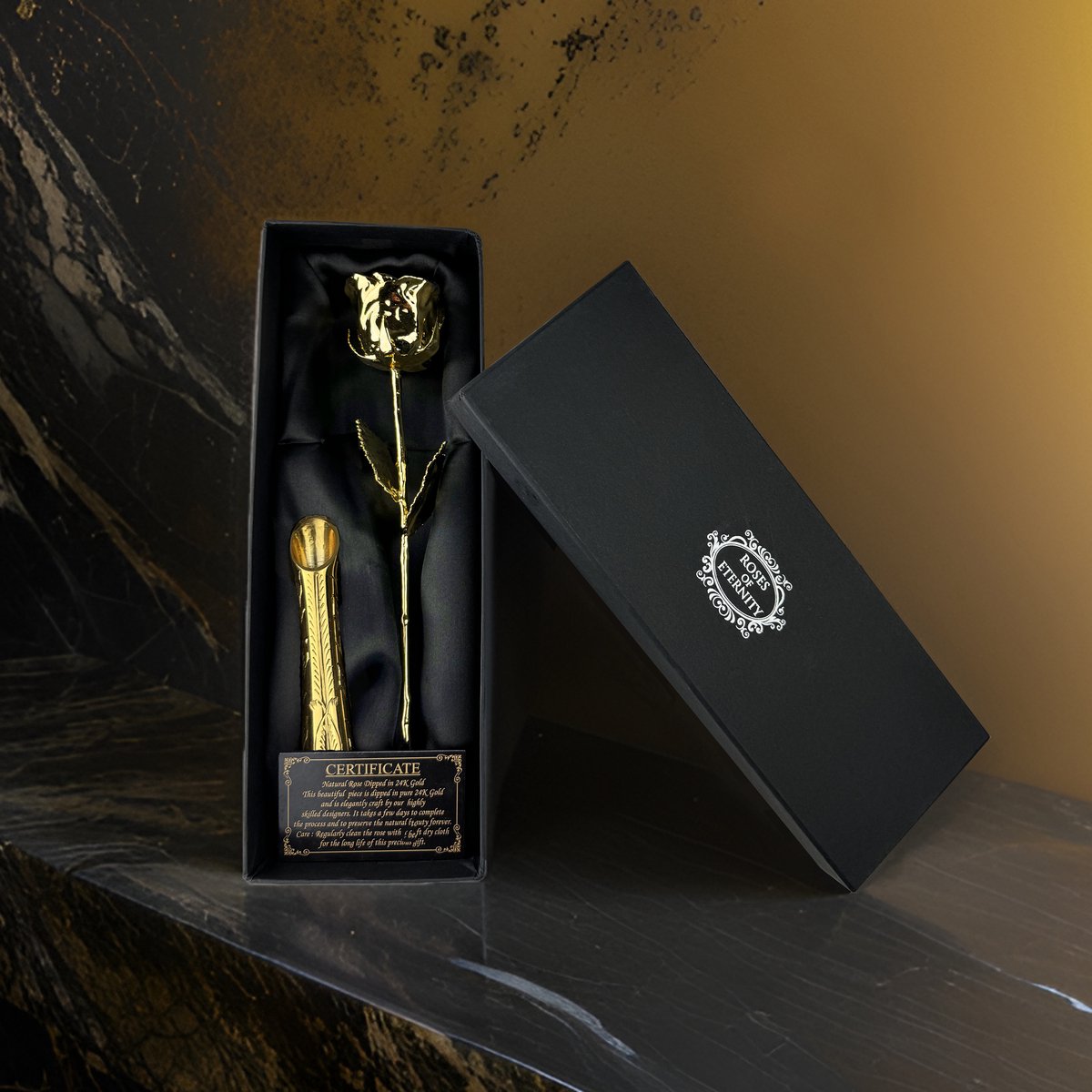 Roses of Eternity - 24K Gouden Roos met Vaas - Cadeau voor Moederdag, vrouw, vriendin, haar, Valentijn - Moederdag - Valentijnsdag - Huwelijk - Romantisch Liefdes cadeautje - afbeelding 2