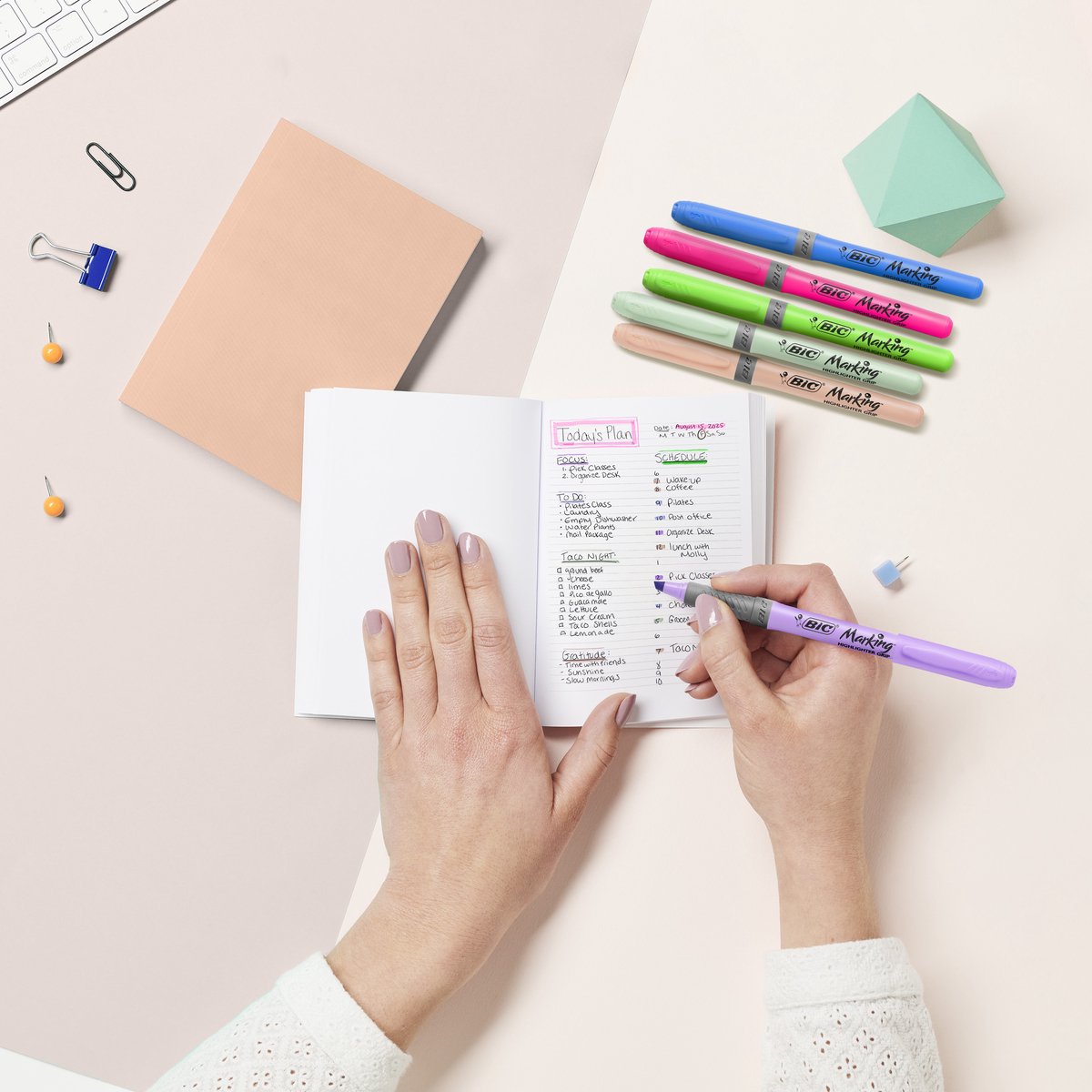 BIC Highlighter Grip - Markeerstiften - 6 Kleuren - afbeelding 4