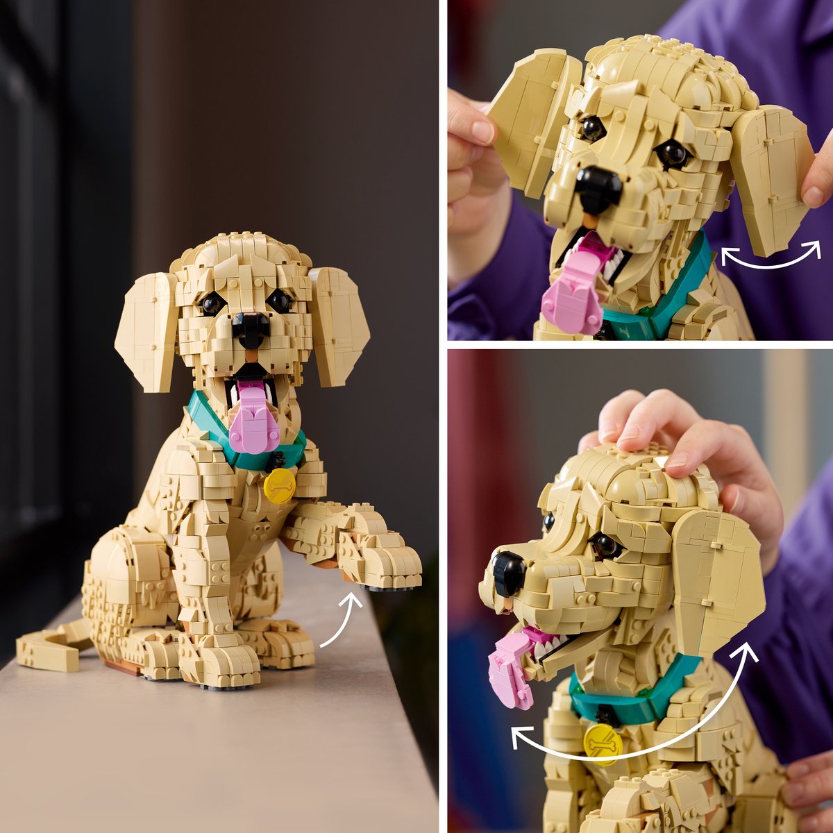 LEGO Icons Golden Retriever Puppy - Decoratieve Dierenfiguur - Bouwset voor Volwassenen - 11384 - afbeelding 3