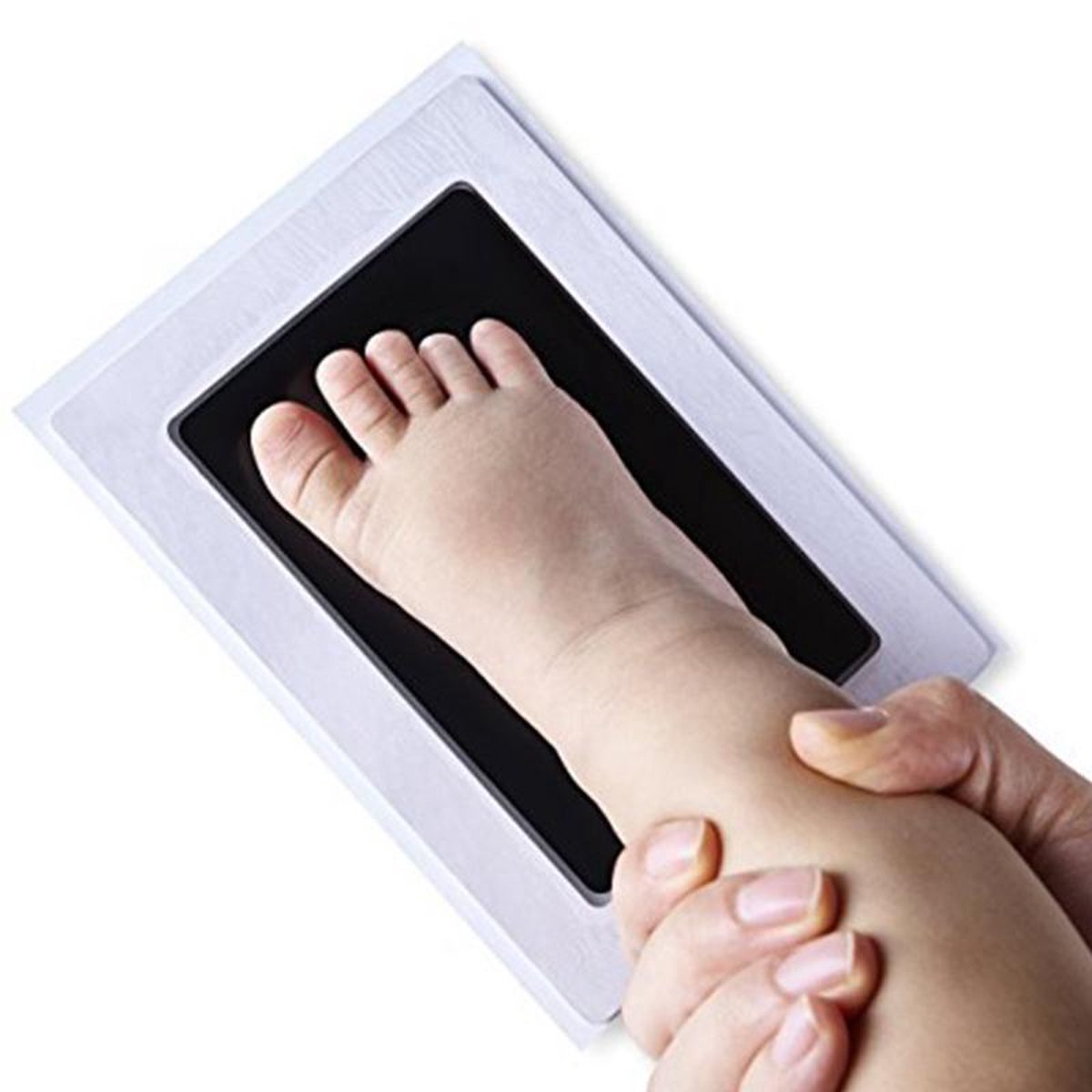 Baby handafdruk en voetafdruk fotokaartje - Baby cadeau - Zwart - Gipsafdruk alternatief! - Eenvoudig… - afbeelding 4