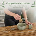 Comforder Matcha Set - 5 Delige Starterkit met Whisk Klopper en Kom - Thee Set Groen - afbeelding 4