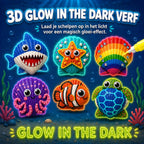 Vaive Schelpen Schilderen 75-delig – Glow in the Dark Happy Stones Knutsel Pakket – Knutselen - Knutselset voor Meisjes & Jongens - Knutselpakketten - afbeelding 3