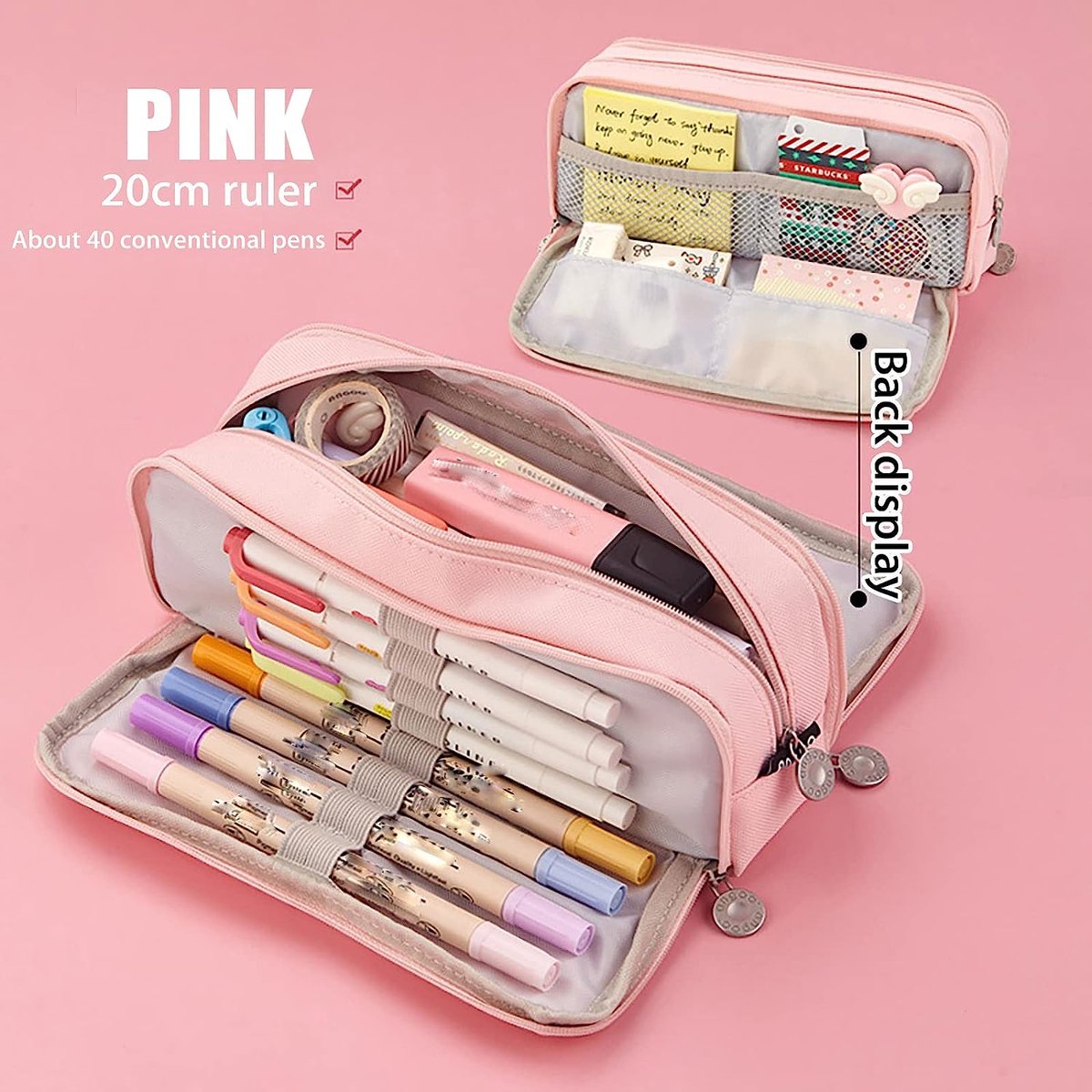 Groot Pennenetui met 3 Vakken - afbeelding 3