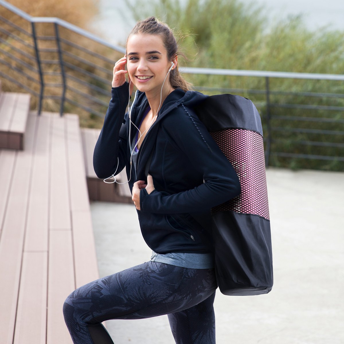 Hanamura Active Yoga Mat - Inclusief draagbare Opbergtas & strap - Fitnessmat van TPE Materiaal - 183x61 - afbeelding 5