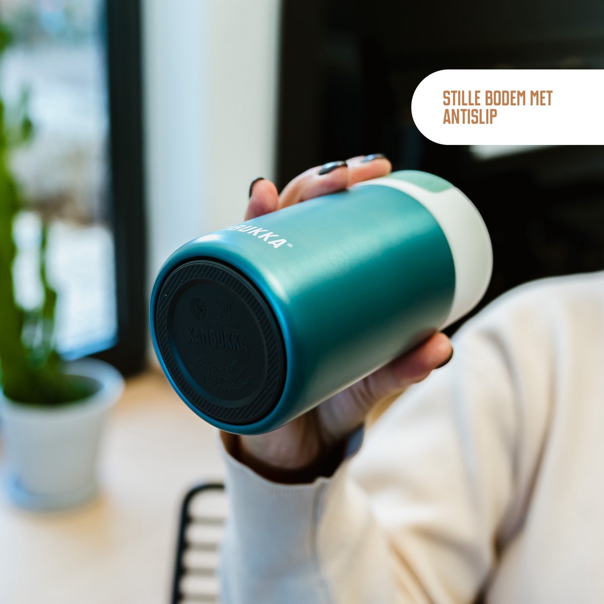 Kambukka Olympus Thermosbeker 300 ml - Koffiebeker To Go - makkelijk reinigen - lekvrije Koffiebeker - RVS - Zwart - afbeelding 3