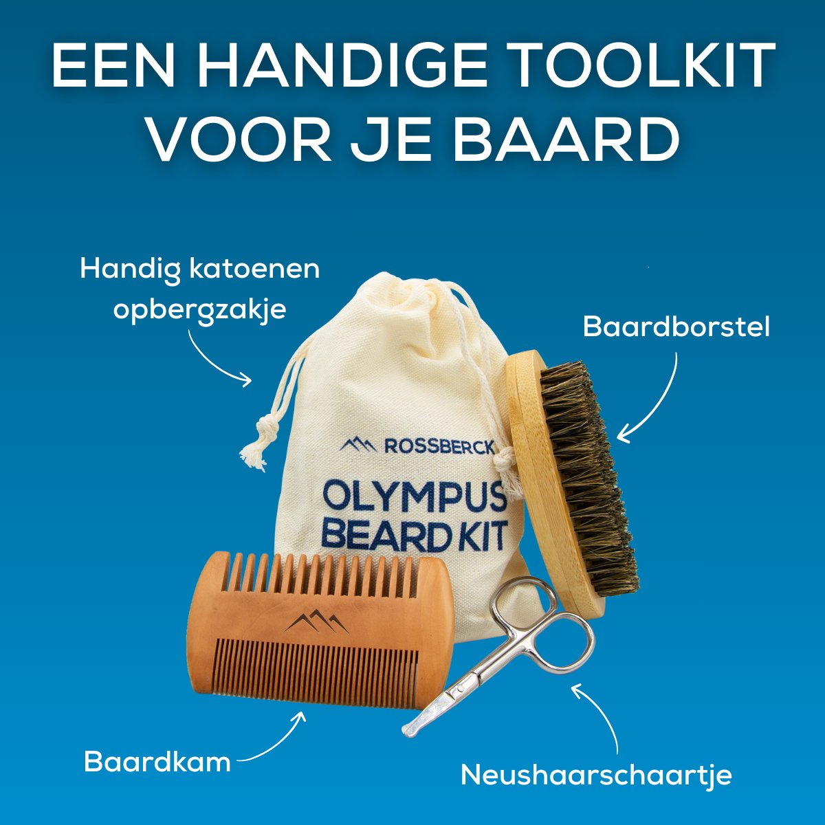 Rossberck Baardverzorgingsset - Kam, Borstel & Schaartje - afbeelding 5