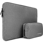 Laptophoes 15,6 inch - Laptop Sleeve, Tablet Hoes met kabel organizer etui - Donker Grijs - afbeelding 1