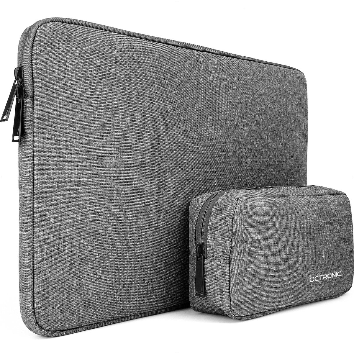 Laptophoes 15,6 inch - Laptop Sleeve, Tablet Hoes met kabel organizer etui - Donker Grijs - afbeelding 1