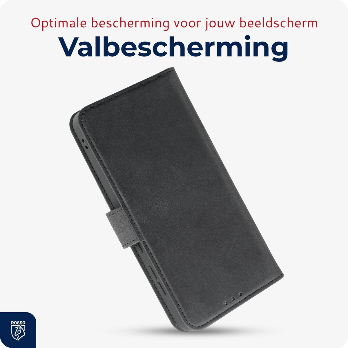 Rosso Deluxe Echt Leer Hoesje Geschikt voor Samsung Galaxy S26 Ultra | Ruimte voor drie pasjes | Portemonnee Book Case | Met Pasjeshouder | Zwart - afbeelding 2
