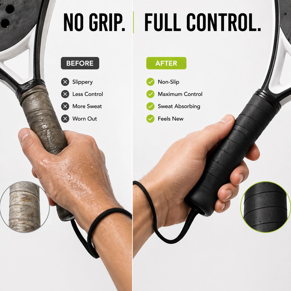 6x Anti Slip Padel Overgrip - Grip Tape Padelracket - afbeelding 5