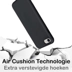 Hoesje - Geschikt voor Apple iPhone SE (2020) - Sterk & Shockproof - Siliconen Case - Hoes Cover - Telefoonhoes - Zwart - afbeelding 3
