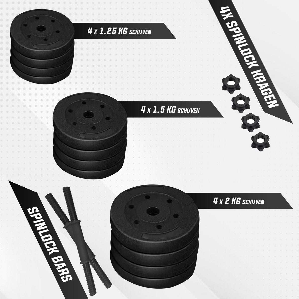 Fitby Dumbells 20 KG - Dumbbell - Gewichten Set - Verstelbare Dumbells - Halterset - Dumbbell Set - afbeelding 3