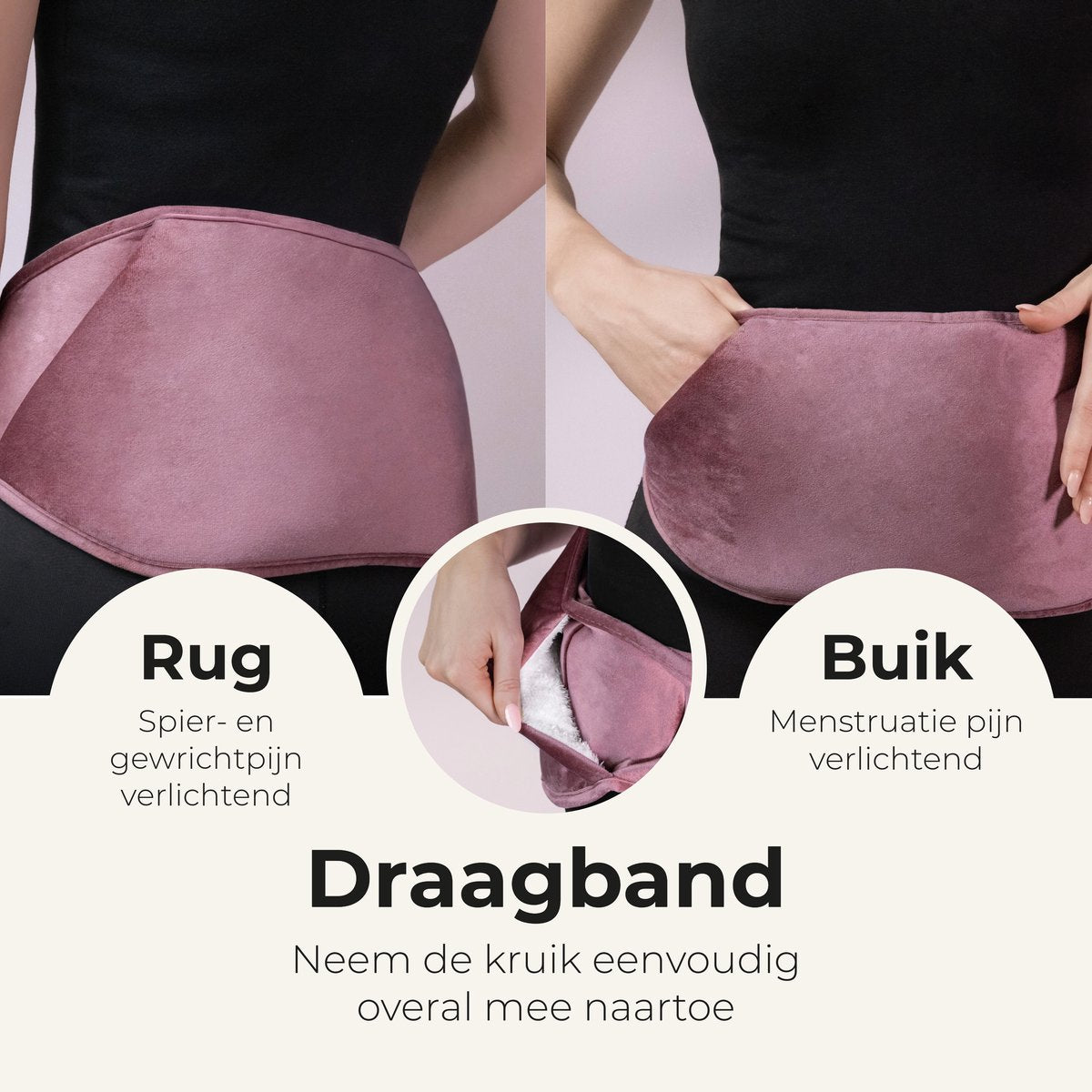 STAUS&BACH Bellune - Elektrische kruik met hoes - Warmwaterkruik met 3 warmtestanden (50°C tot 65°C) - 2 tot 10 uur Warm - Warmtekruik voor baby - Buikverwarmer, nekverwarmer en rugverwarmer - Menstruatie warmteband - Bordeaux rood - afbeelding 5