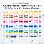 Ohuhu - Honolulu B Brush & Fine - Alcohol Art Markers - 320 kleuren - afbeelding 4