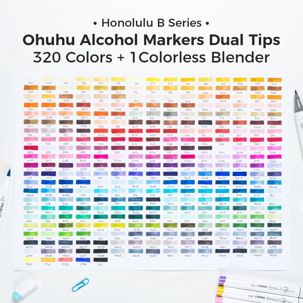 Ohuhu - Honolulu B Brush & Fine - Alcohol Art Markers - 320 kleuren - afbeelding 4