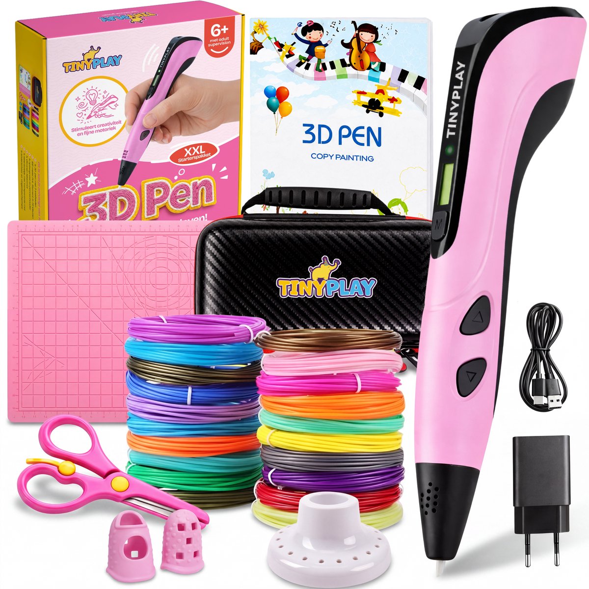 TinyPlay 3D Pen Starterspakket XXL - 100 m PLA Filament - afbeelding 1