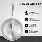 Savoré Kitchen Wokpan RVS 28 cm met Deksel - afbeelding 4