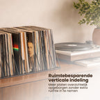 LP Opbergsysteem - Zwart - Elpee Opbergrek - Platenrek van Metaal - Opbergrek LP - Vinyl OpbergSysteem - 50 tot 60 Platen - Bordenstandaard - Boekenstandaard - afbeelding 4