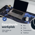 WURK Muismat 90x40 - XXL - Bureau Onderlegger - Anti Slip - Bureau Organizer - Bureaumat - Wereldkaart - Inclusief Kabel Clip - afbeelding 2