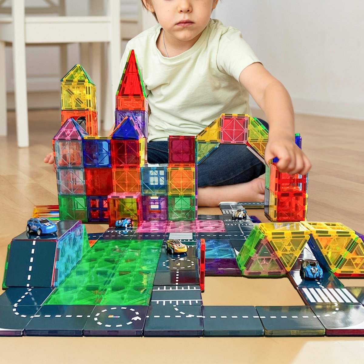 By Baboo Magnetic Tiles - Auto's & Racebaan - afbeelding 4