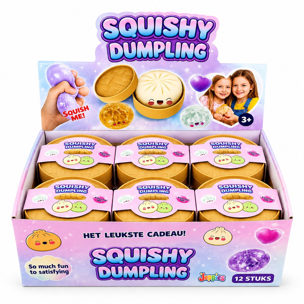 Jeppies® Squishy Dumpling - Squishy - Stressbal - Fidget Toy - 1 Stuk - Rainbow - afbeelding 2