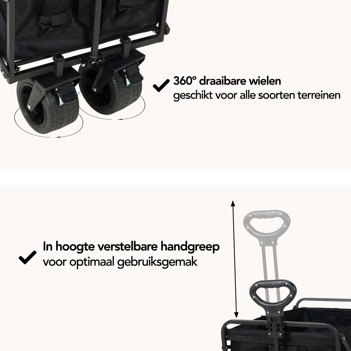 Infinity Goods Bolderkar XL - opvouwbaar - 180 kg - afbeelding 3