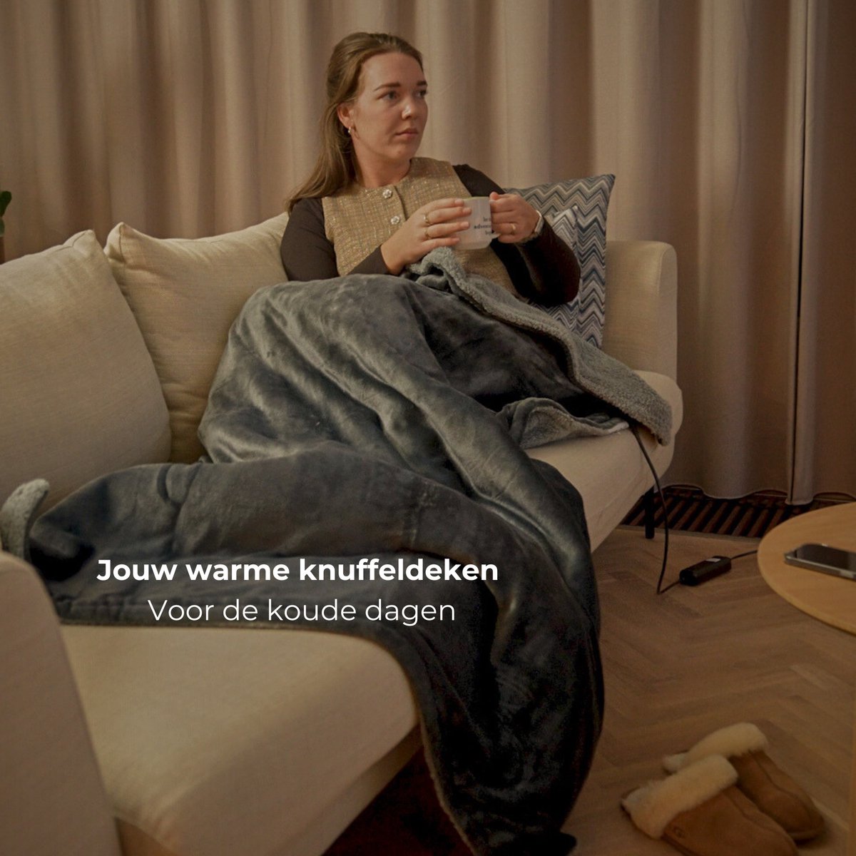 Luvego Elektrische Deken 1 Persoons Bovendeken & Warmtedeken - 160x120CM - TÜV GS - Omslagdeken & Knuffeldeken - 3 Warmtestanden - 120W - Verwarmingsdeken Fleece Plaid - Grijs - afbeelding 2