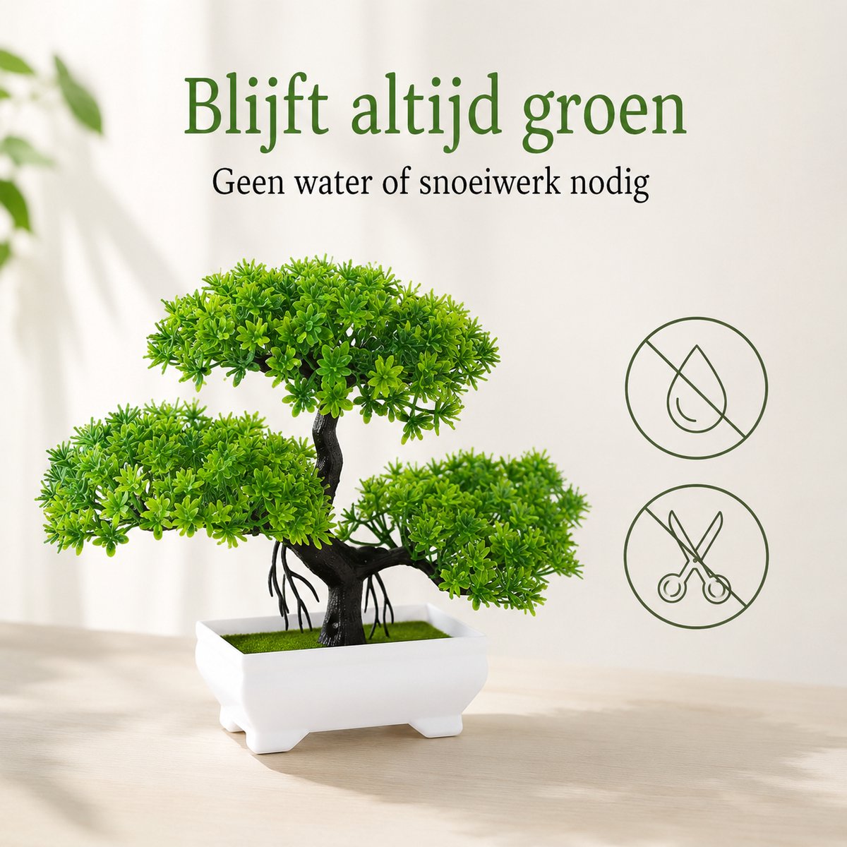 Boncy® Premium Bonsai Kunstplant in pot - 2 stuks Kunstplanten - Nep planten voor Binnen en Buiten - Kamer Decoratie - Nepplanten Kunst plant Boompje - Kunstbloemen - afbeelding 2