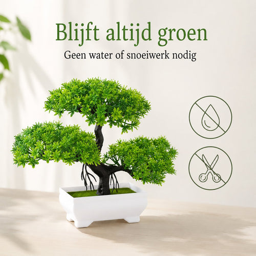 Boncy® Premium Bonsai Kunstplant in pot - 2 stuks Kunstplanten - Nep planten voor Binnen en Buiten - Kamer Decoratie - Nepplanten Kunst plant Boompje - Kunstbloemen - afbeelding 2