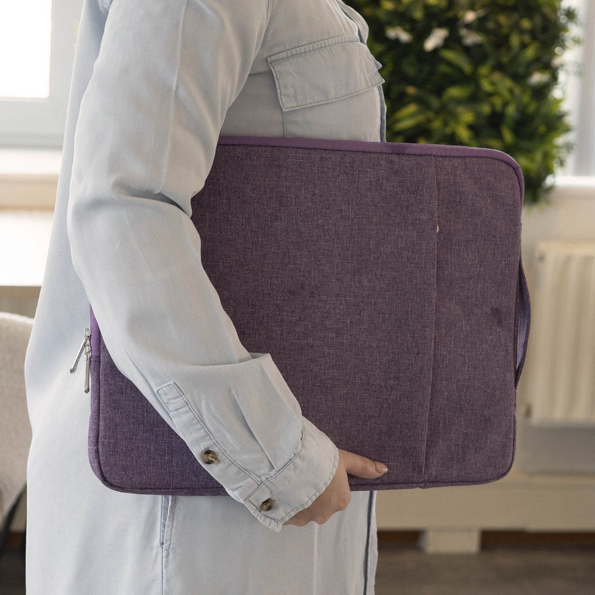 Coverzs Luxe Laptoptas - 15.6 inch & 17 inch - Paars - afbeelding 4