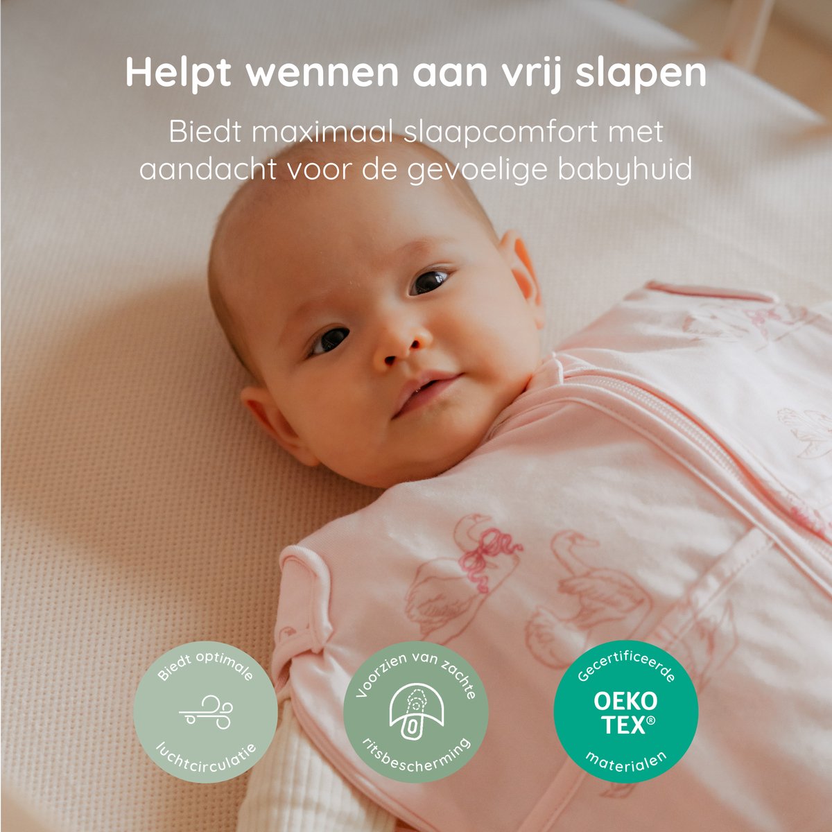Puckababy Mini Inbakerslaapzakje - 3-6m - Swans - TOG 0.5 - afbeelding 3