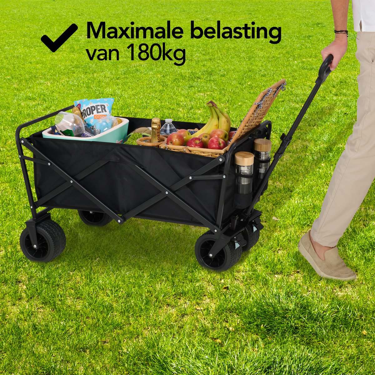 Infinity Goods Bolderkar XL - opvouwbaar - 180 kg - afbeelding 2