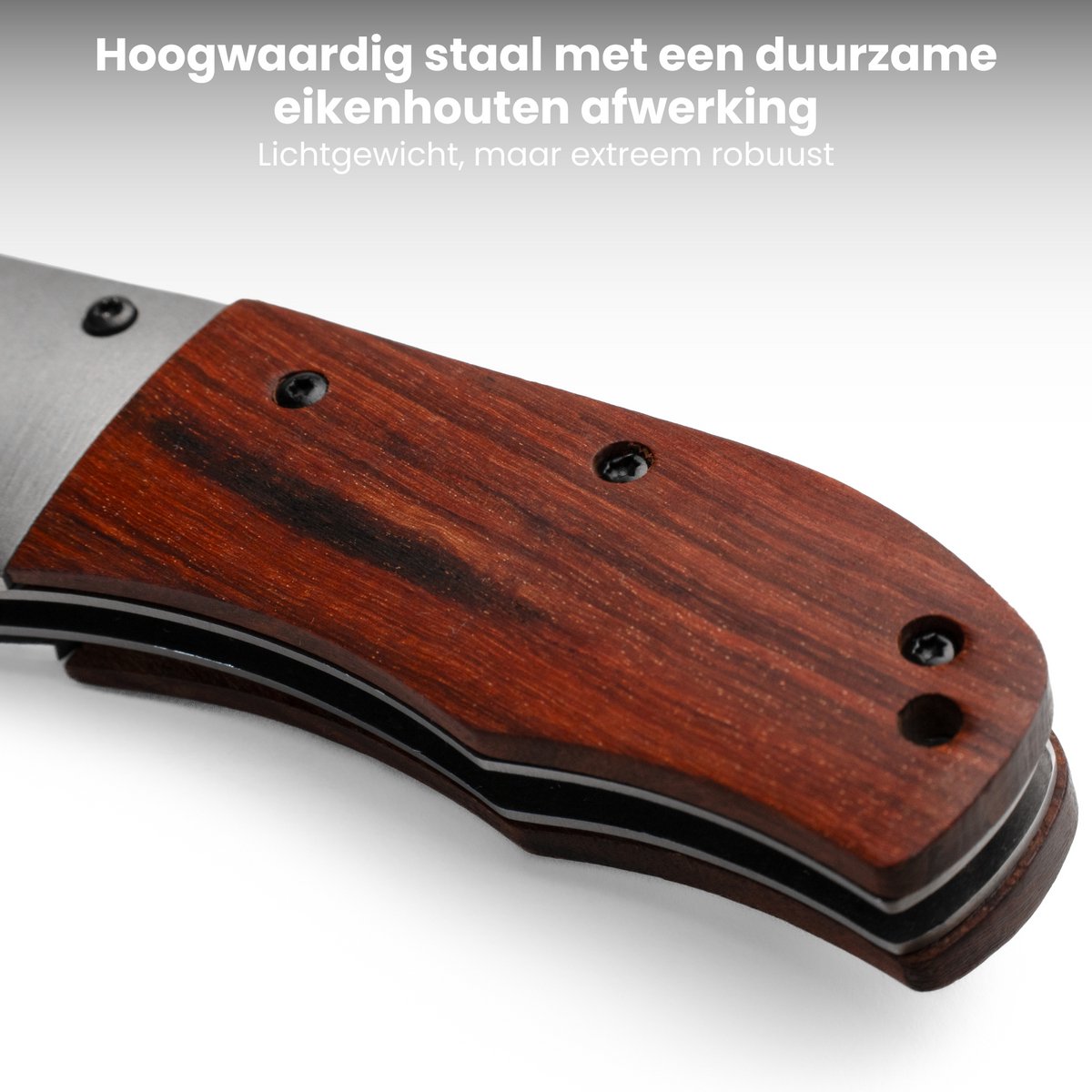 AdroitGoods Survival Zakmes - Nova X48 - Survival mes - Jachtmes - Staal en Eikenhout - Camping - afbeelding 4