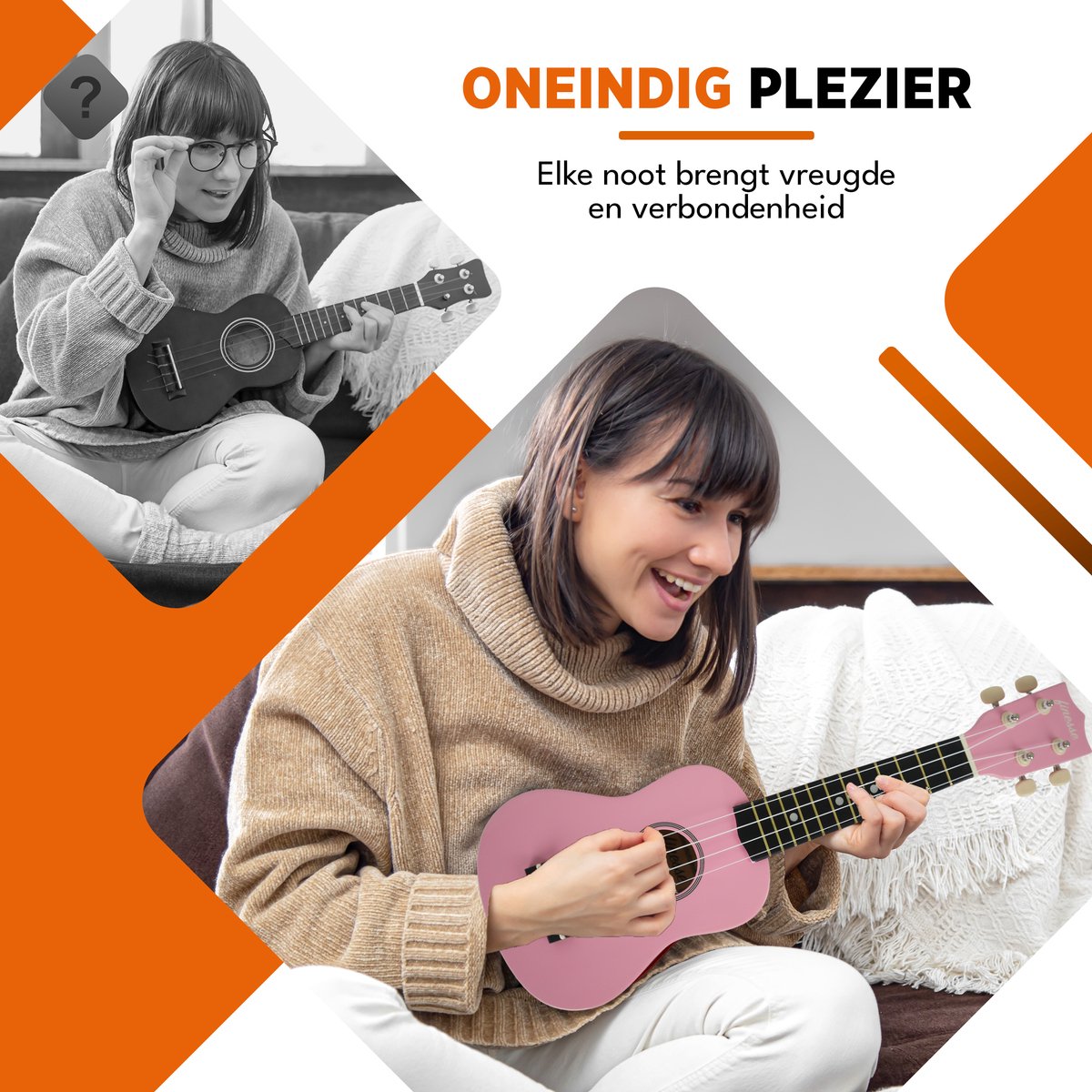 Finesse Ukelele - Starterset - 21" - Ukulele - Kind - Muziekinstrument - Roze - afbeelding 5