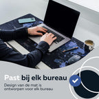 WURK Muismat 90x40 - XXL - Bureau Onderlegger - Anti Slip - Bureau Organizer - Bureaumat - Wereldkaart - Inclusief Kabel Clip - afbeelding 3