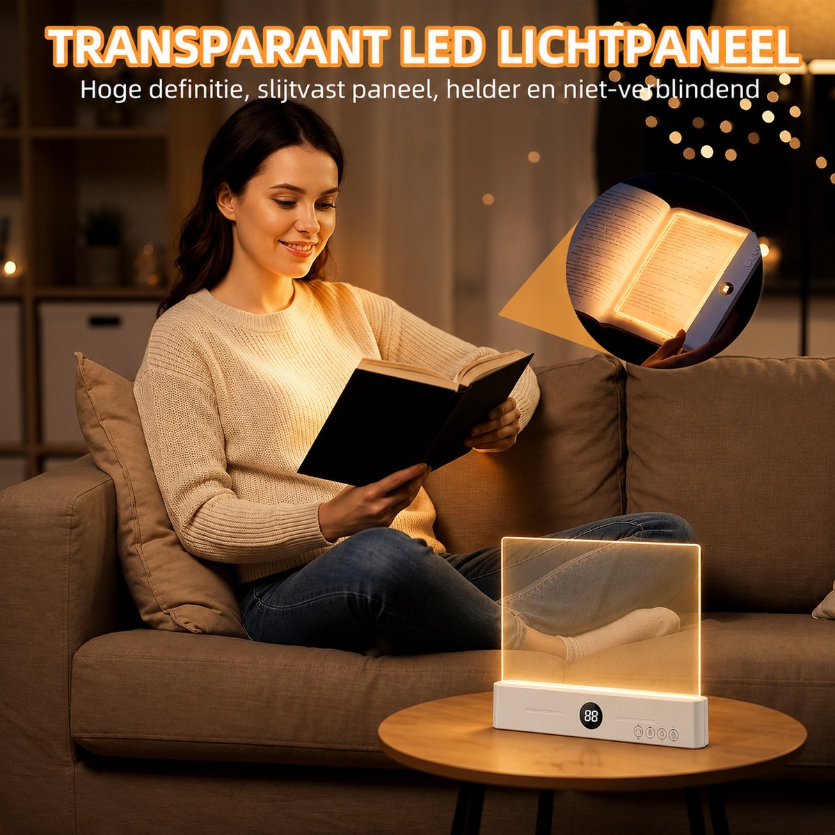 Leeslampje voor Boek - Platte LED Boeklamp - Boekenlegger Boeklamp - Platte Leeslamp - Oplaadbaar USB C - 3 Lichtkleuren Dimbaar met Timer - Geschikt om 's avonds te lezen - afbeelding 5