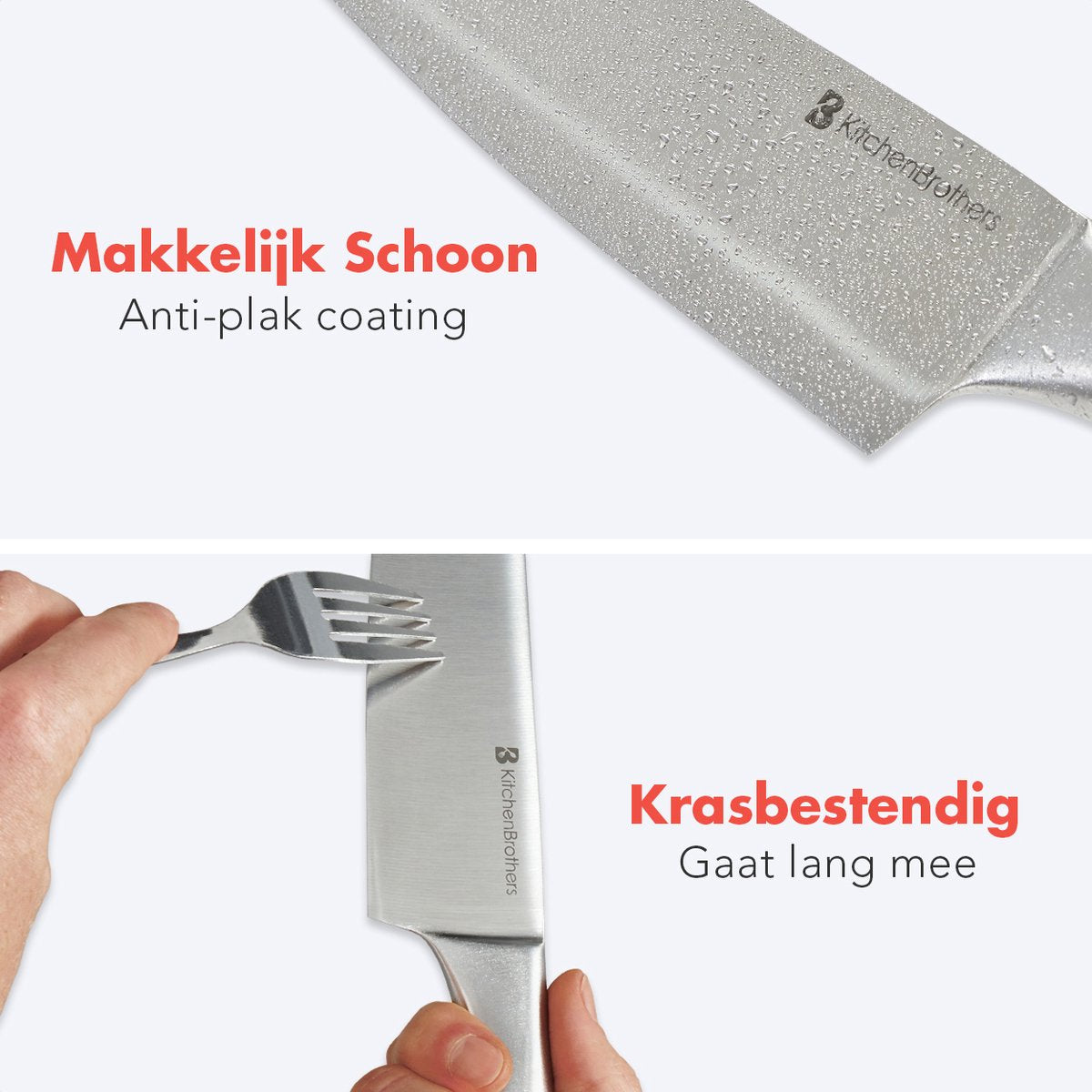 KitchenBrothers Messenset - Messenblok met Messen - Keukenmessen - 16-Delig - met Schaar en Aanzetstaal - Zilver/ RVS - afbeelding 4