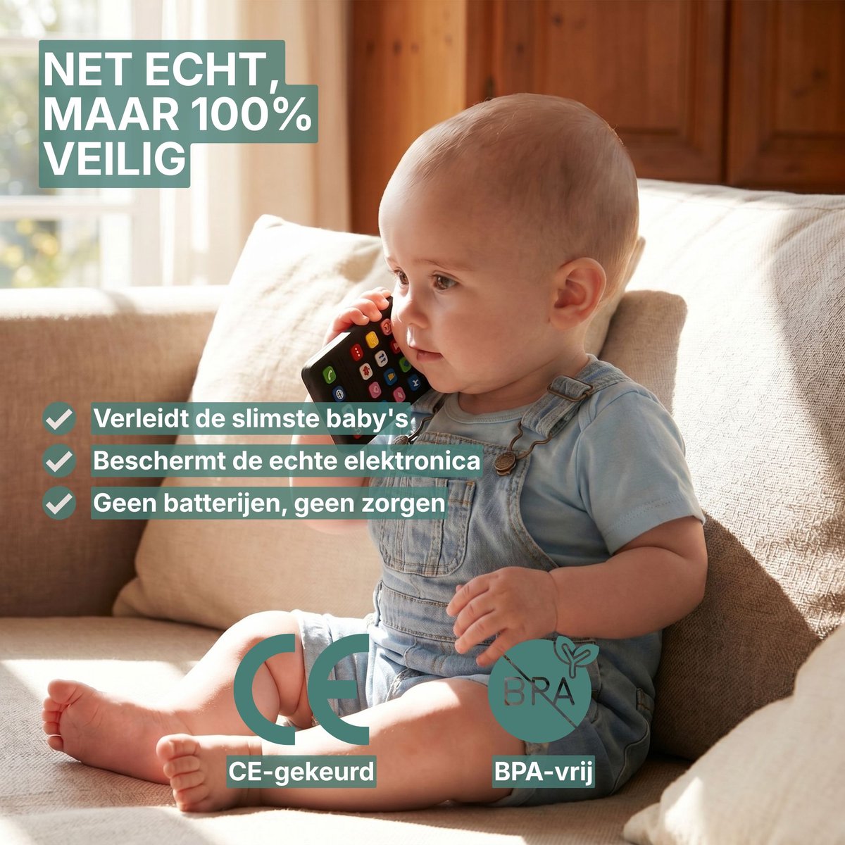 Broemba Baby Afstandsbediening + Baby Telefoon - 100% Siliconen Educatief Speelgoed - afbeelding 4