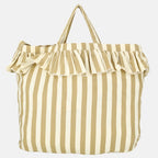 Wildride® Schoudertas met Ruches - Stijlvolle Damestas van Gerecycled Katoen - Shopper - Beige Streep - afbeelding 3