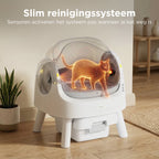 TrevoPet® Automatische Kattenbak - Zelfreinigend & Veilig - Voor Katten tot 12KG - Incl. Mat, 60 Afvalzakjes & Accessoires - 10L Afvalbak - Wit & Grijs - afbeelding 3